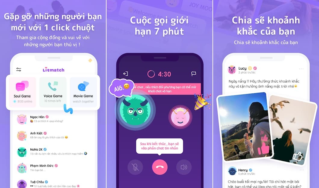 Litmatch Apk có giao diện đơn giản dễ sử dụng