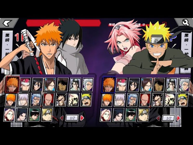 Nhân vật trong Naruto vs Bleach 3.3 Apk